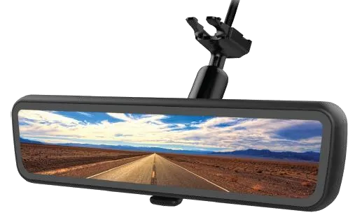 Streaming rearview mirror T20 showing a live rear view